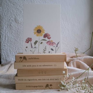 Kartenhalter Fotohalter Zirbenholz personalsierbar nachhaltig