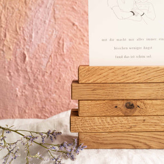 Kartenhalter Eiche personalisierbar mit Gravur Wildeiche